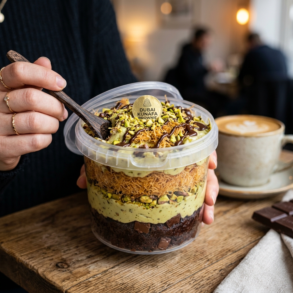 Dubai Viral Kunafa Brownie Tub